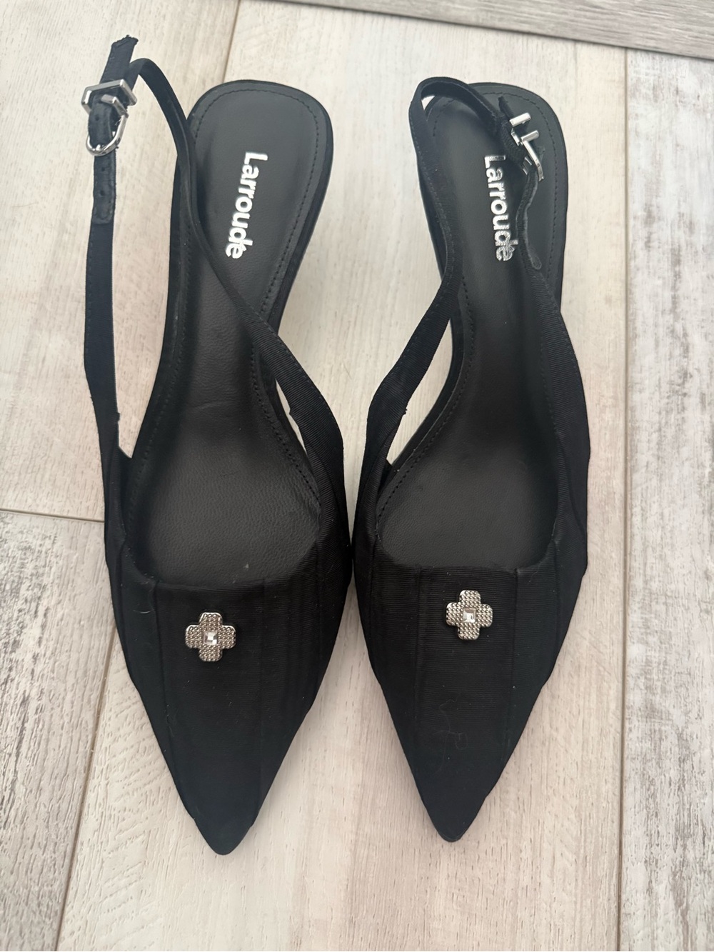 Larroude Maxine Black Pointed Slingback with Size 6 NWT